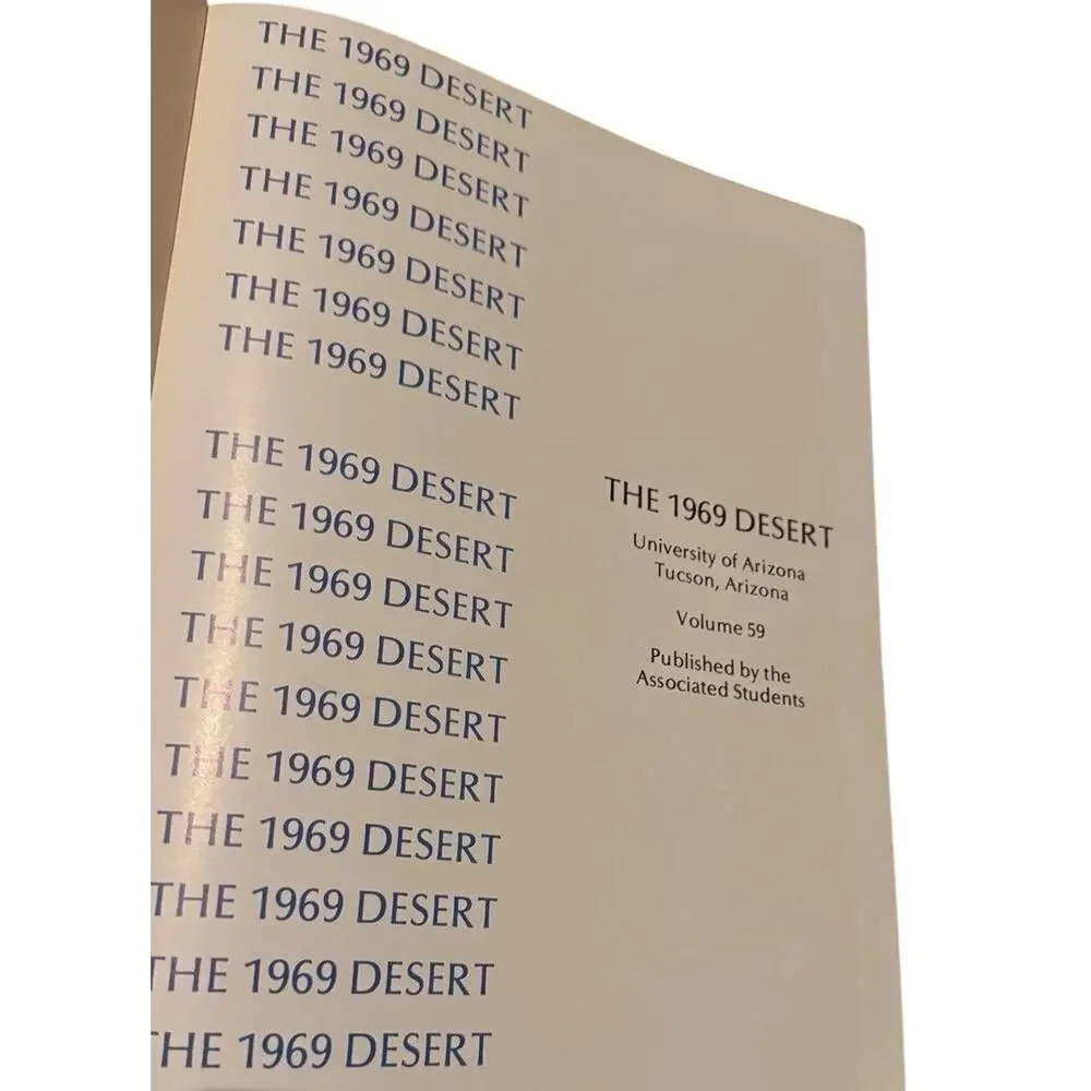 1969 University of Arizona School Yearbook Desert Tucson AZ Greek Student Sports